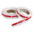 red and white polystyrene security labels