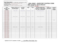 DO YOU TRACK AND CONTROL YOUR SEALS?  WE CAN HELP WITH THAT.