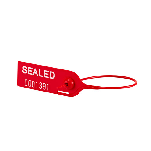 Plastic Security Seal For Totes and Voting Machines. Red SPT available in 6" and 12".